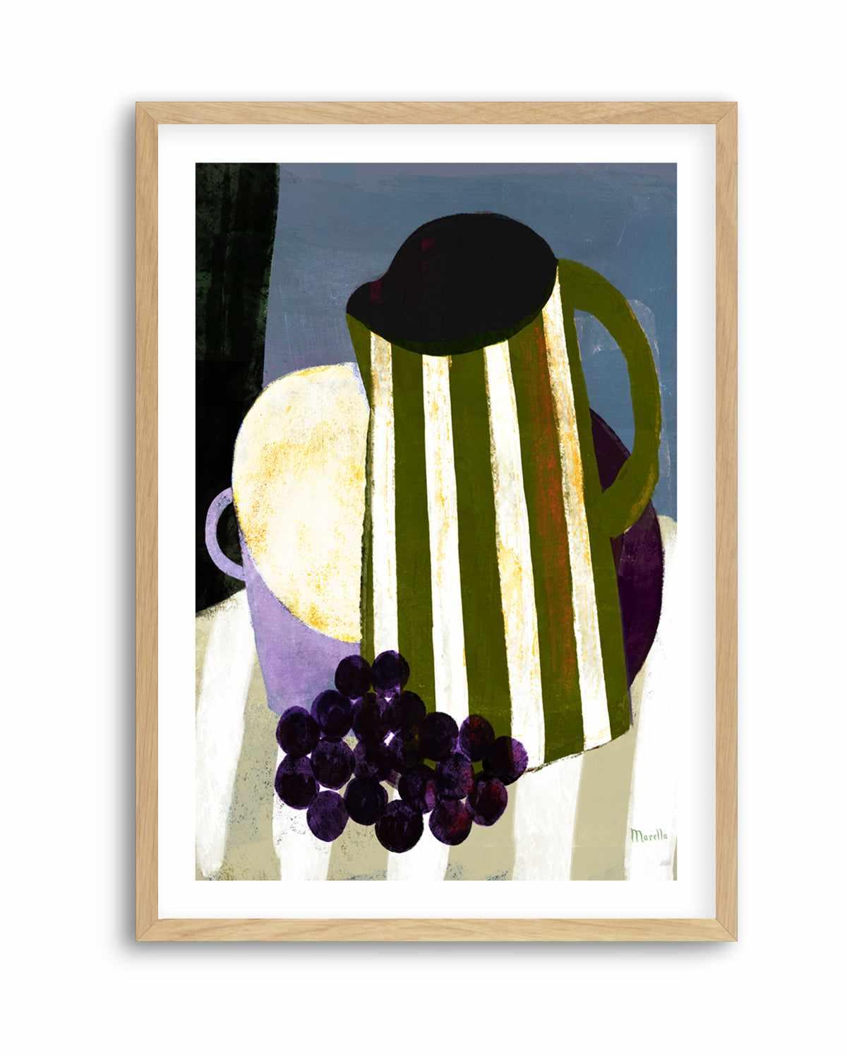 Grape and Striped Jug by Marco Marella | Art Print from Olive et Oriel where you can shop wallpaper and artworks online