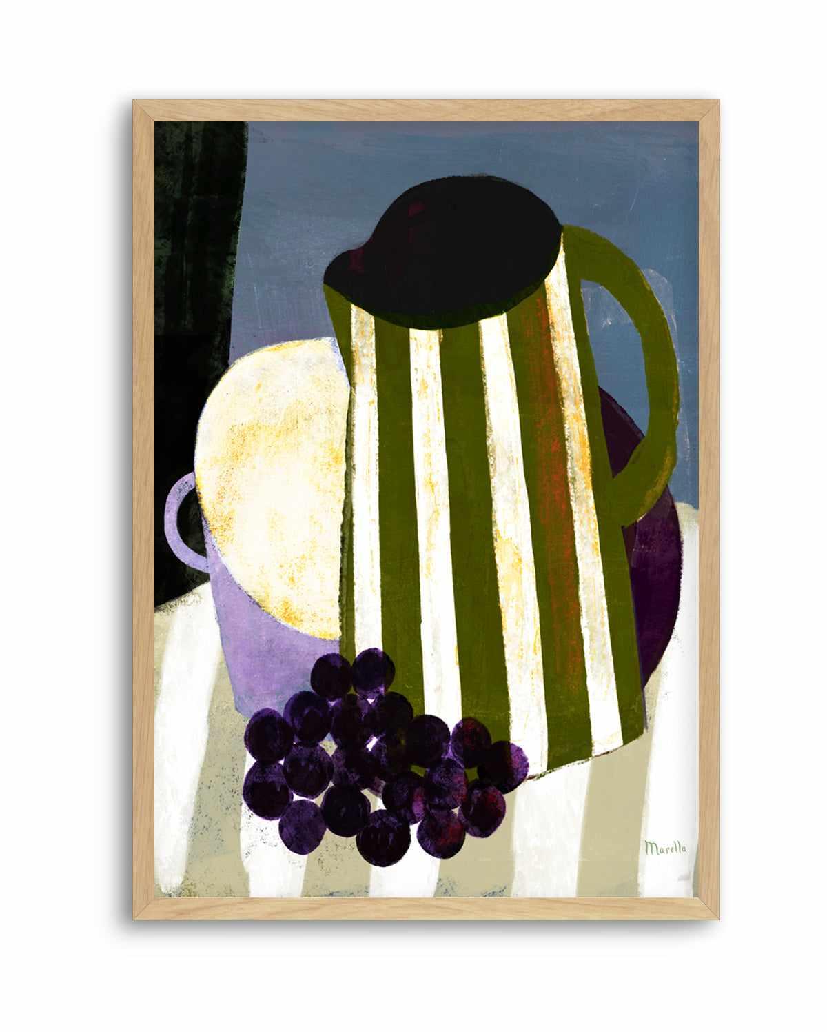 Grape and Striped Jug by Marco Marella | Art Print from Olive et Oriel where you can shop wallpaper and artworks online