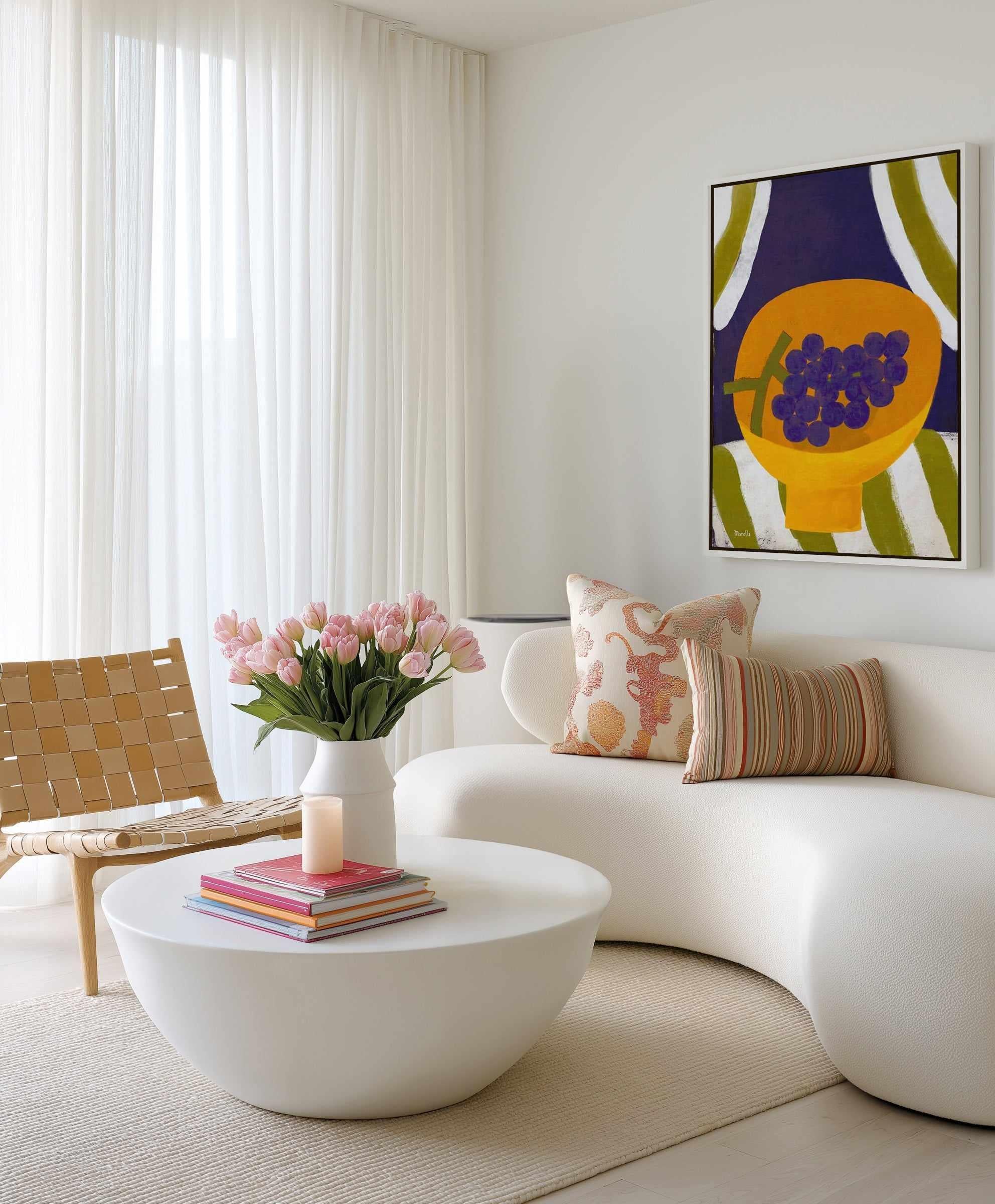 Grape in Bowl by Marco Marella | Framed Canvas Art Print from Olive et Oriel where you can shop wallpaper and artworks online