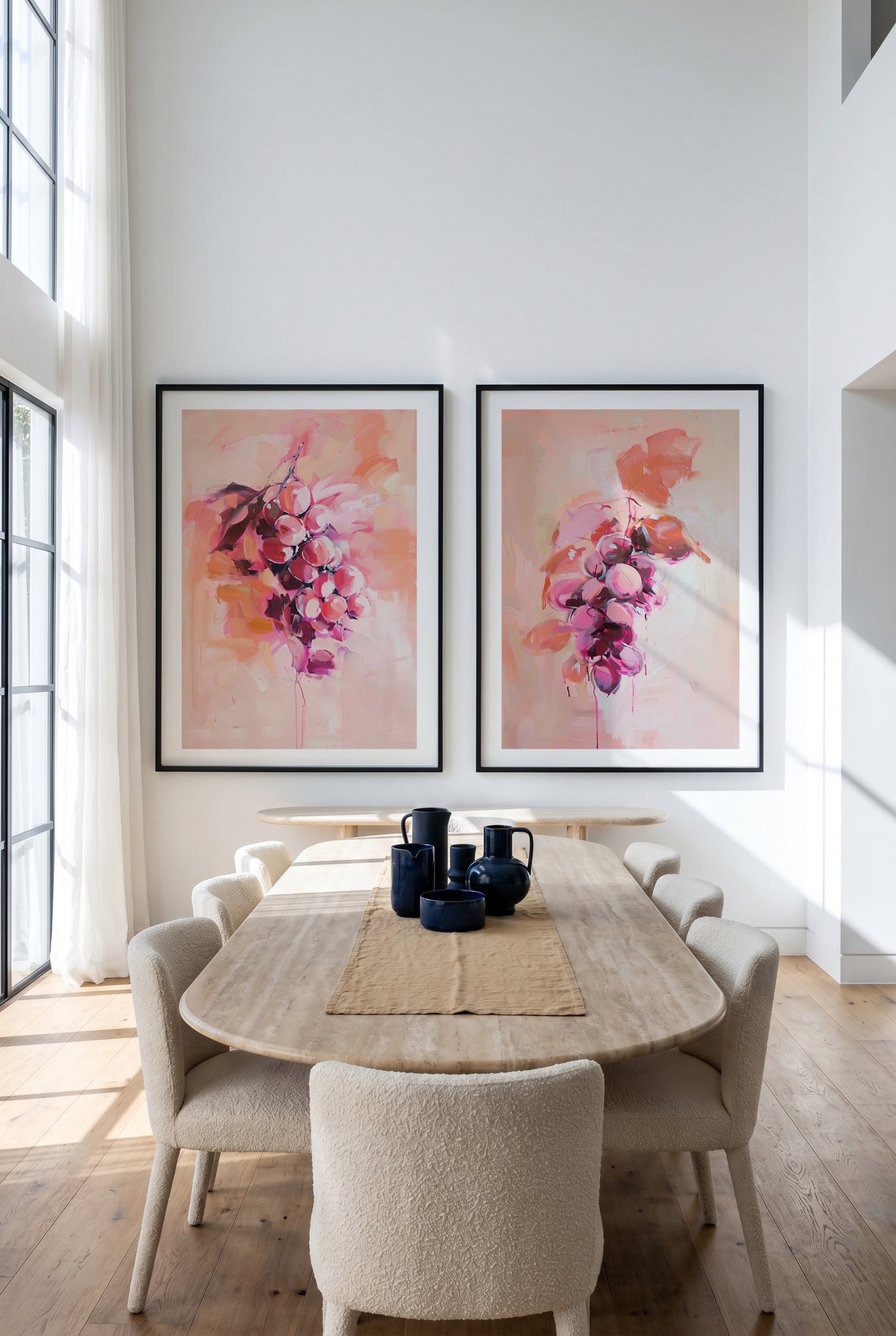 Grapes No I & II Art Print Set of 2 | Matching Wall Art