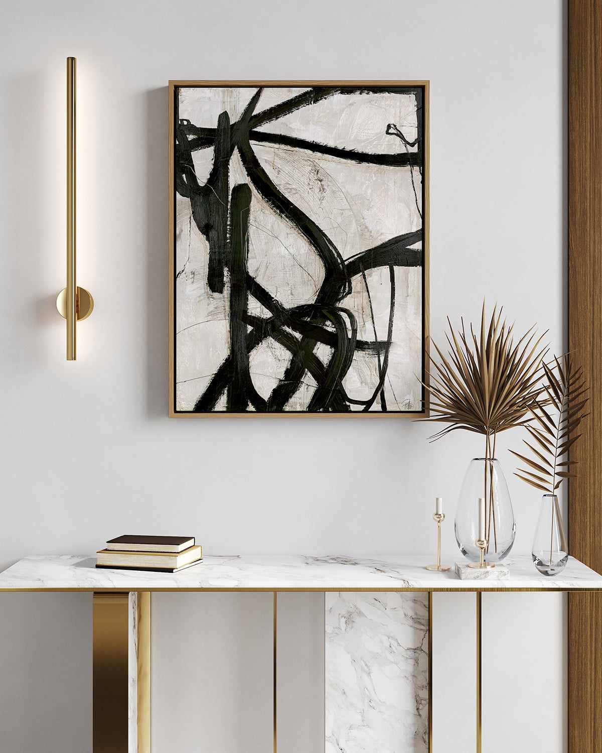 Graphical Lines V by Design Fabrikken | Framed Canvas Art Print