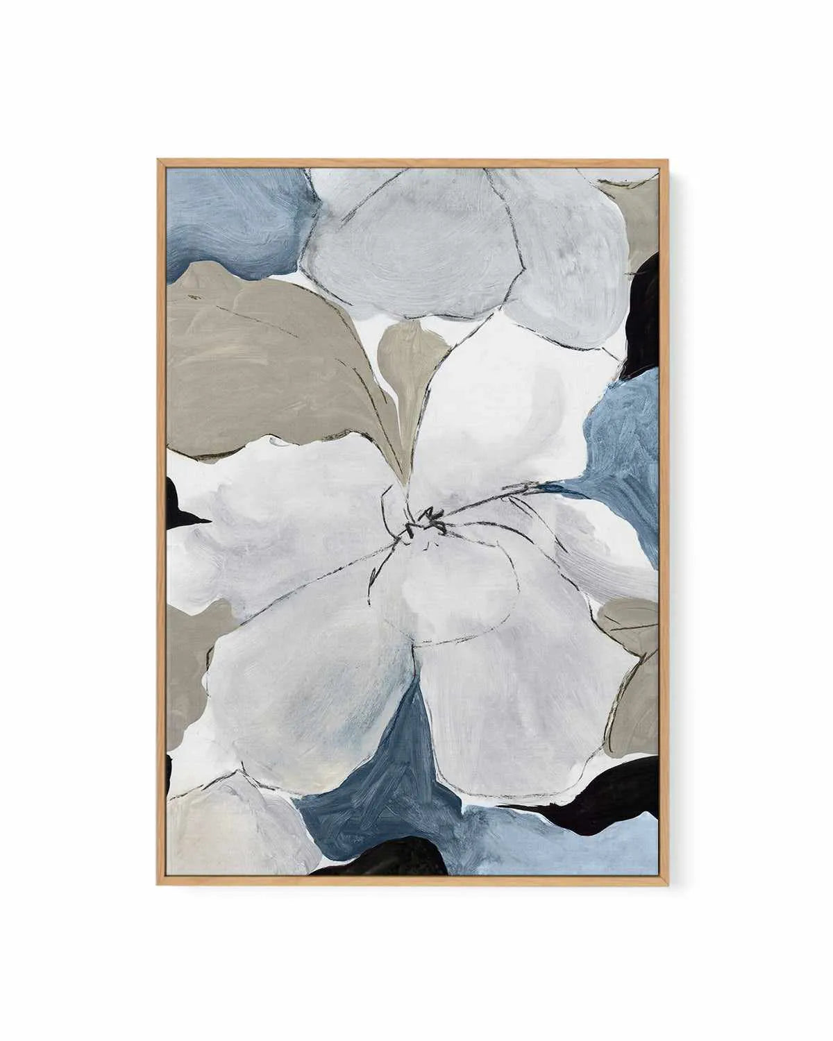 Grey Flowers I | Framed Canvas Art Print from Olive et Oriel where you can shop wallpaper and artworks online