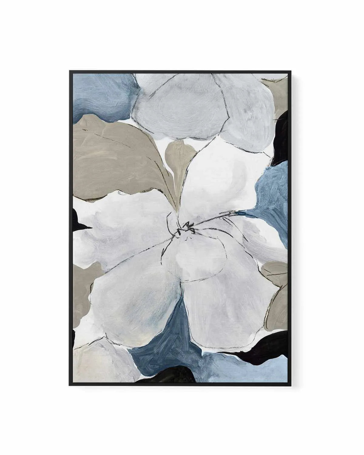 Grey Flowers I | Framed Canvas Art Print from Olive et Oriel where you can shop wallpaper and artworks online