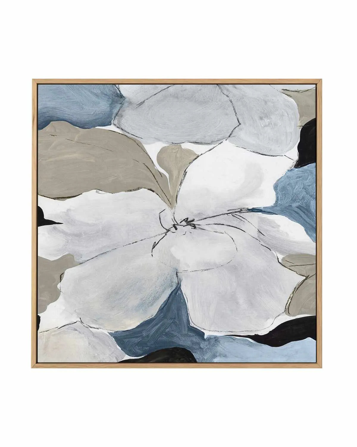 Grey Flowers I SQ | Framed Canvas Art Print from Olive et Oriel where you can shop wallpaper and artworks online