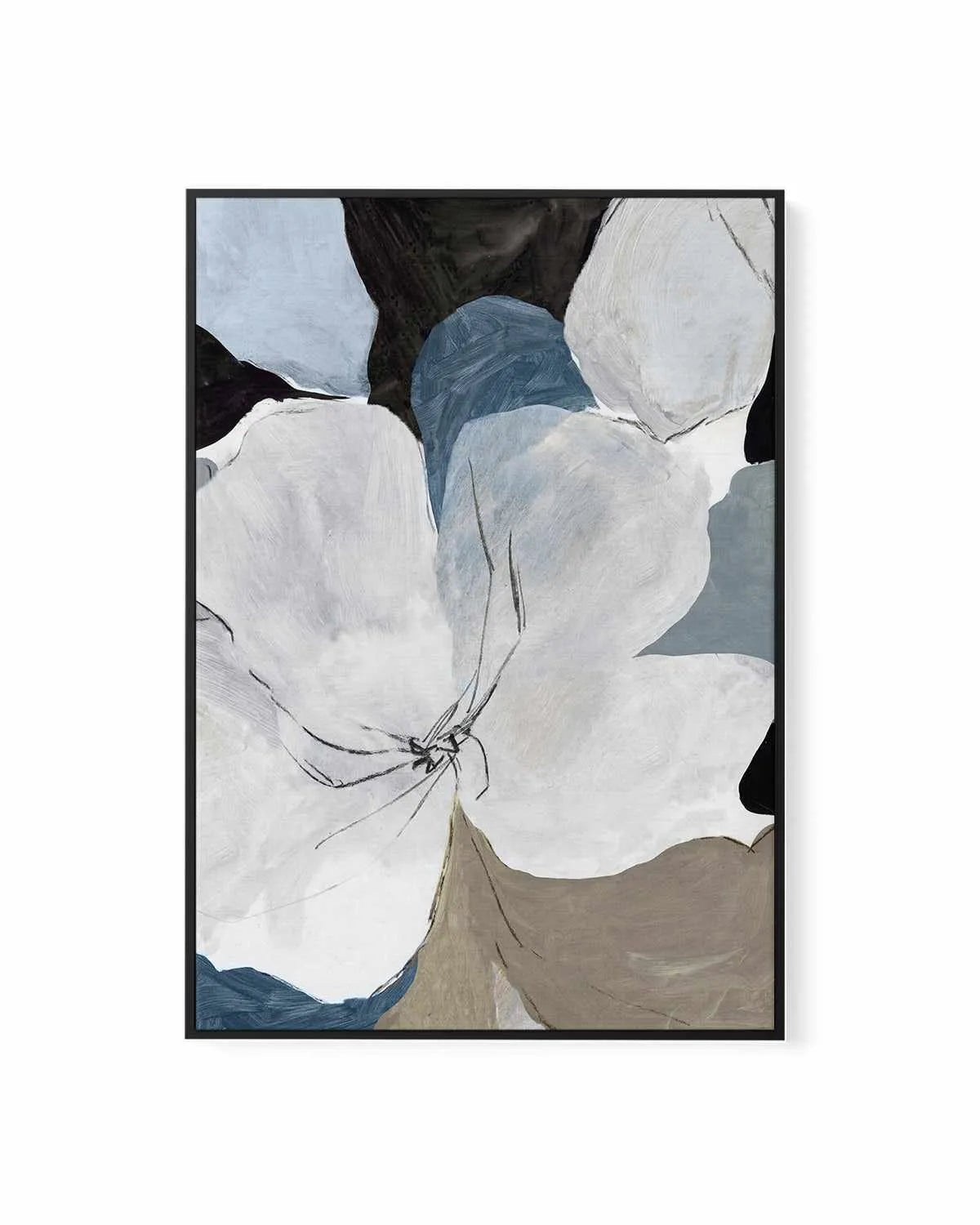 Grey Flowers II | Framed Canvas Art Print from Olive et Oriel where you can shop wallpaper and artworks online