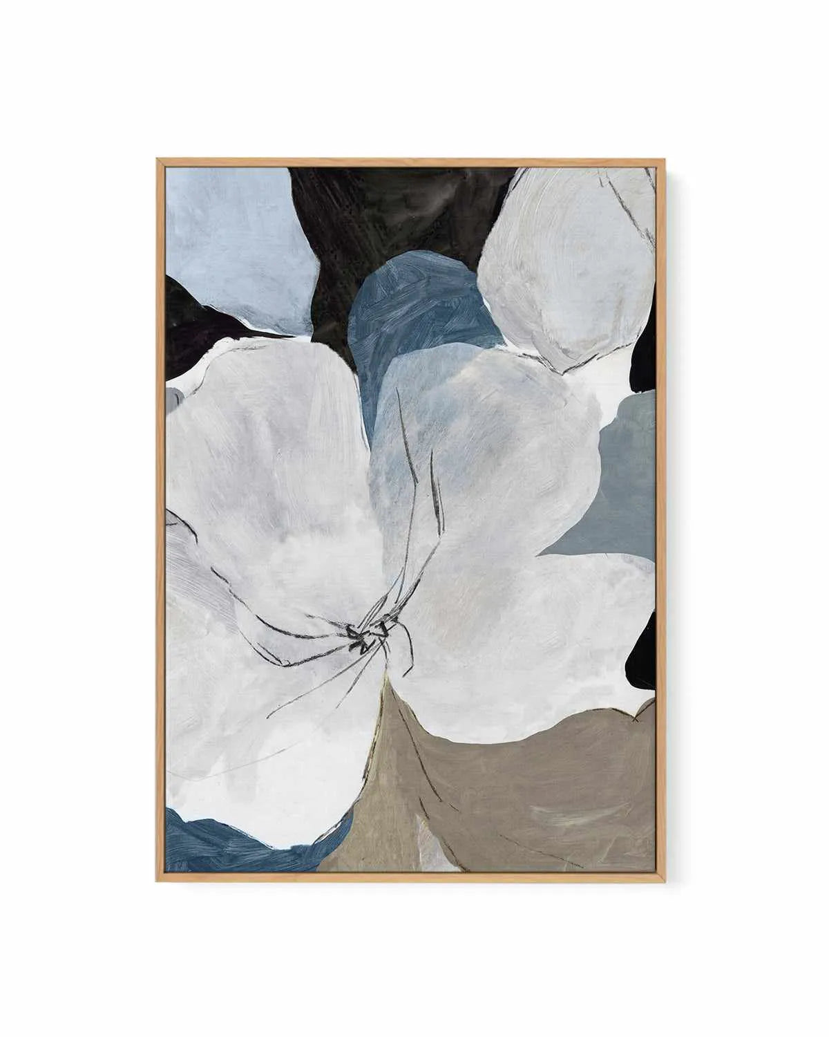 Grey Flowers II | Framed Canvas Art Print from Olive et Oriel where you can shop wallpaper and artworks online