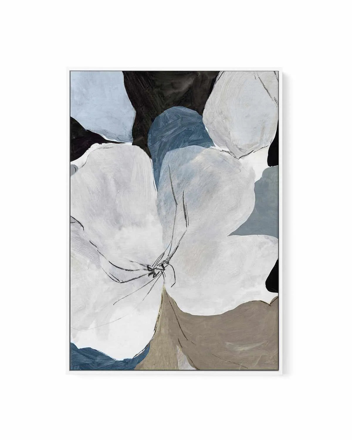 Grey Flowers II | Framed Canvas Art Print from Olive et Oriel where you can shop wallpaper and artworks online