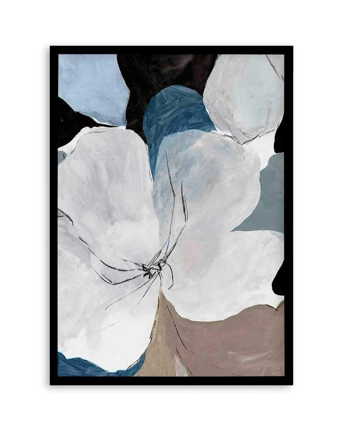 Grey Flowers II Art Print from Olive et Oriel where you can shop wallpaper and artworks online