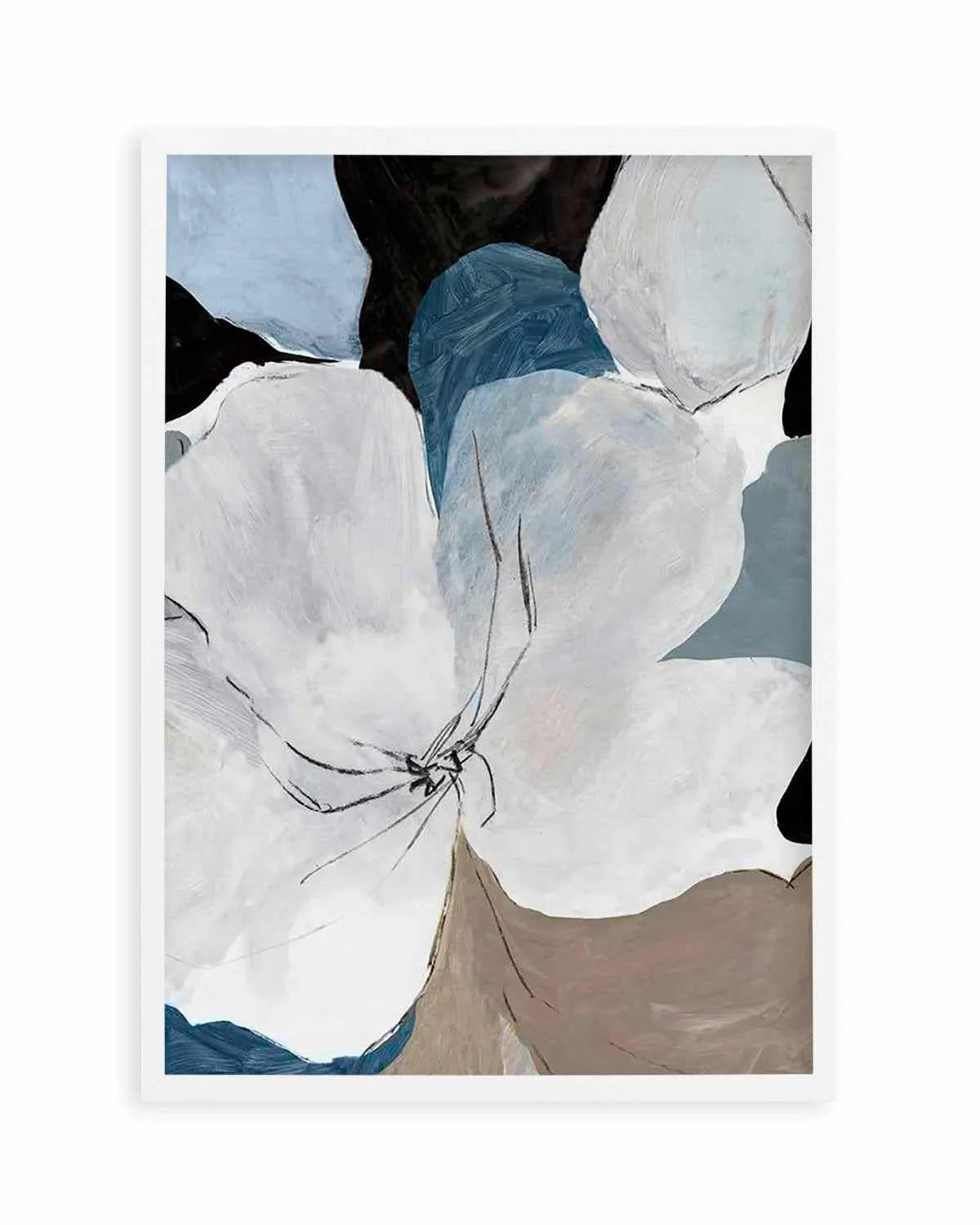 Grey Flowers II Art Print from Olive et Oriel where you can shop wallpaper and artworks online