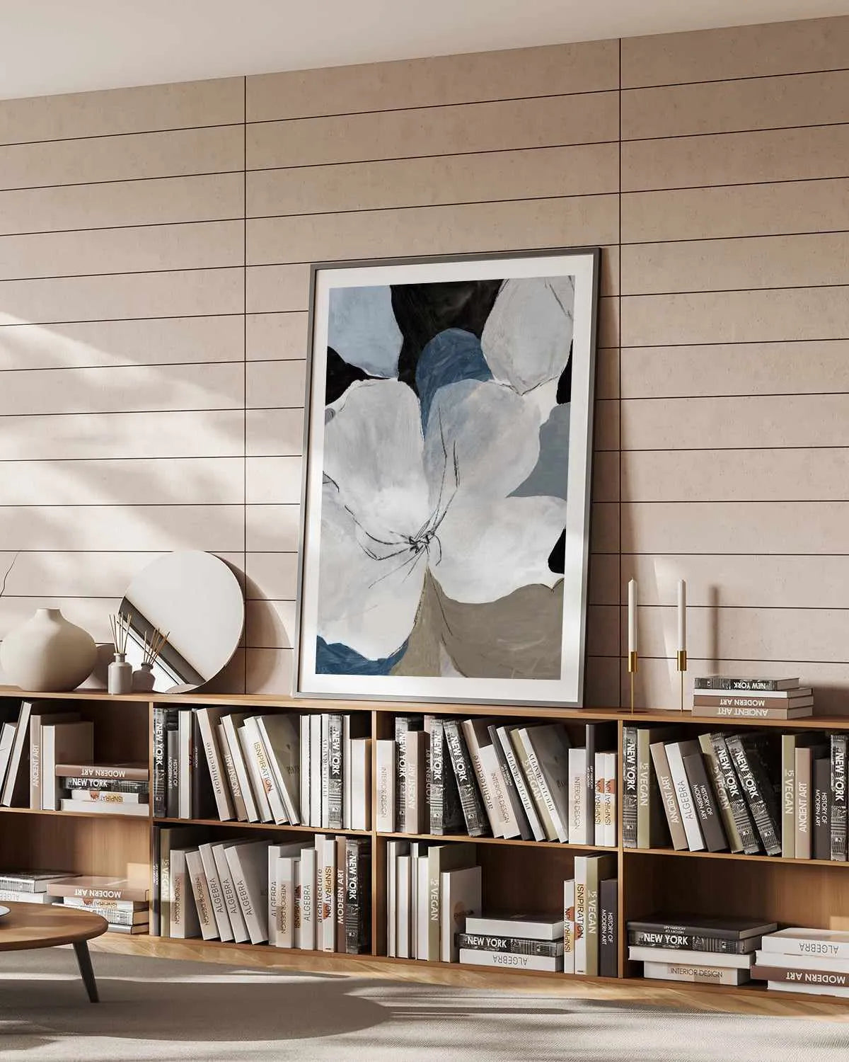 Grey Flowers II Art Print from Olive et Oriel where you can shop wallpaper and artworks online