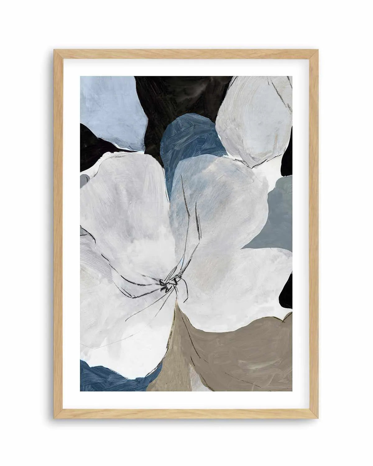 Grey Flowers II Art Print from Olive et Oriel where you can shop wallpaper and artworks online