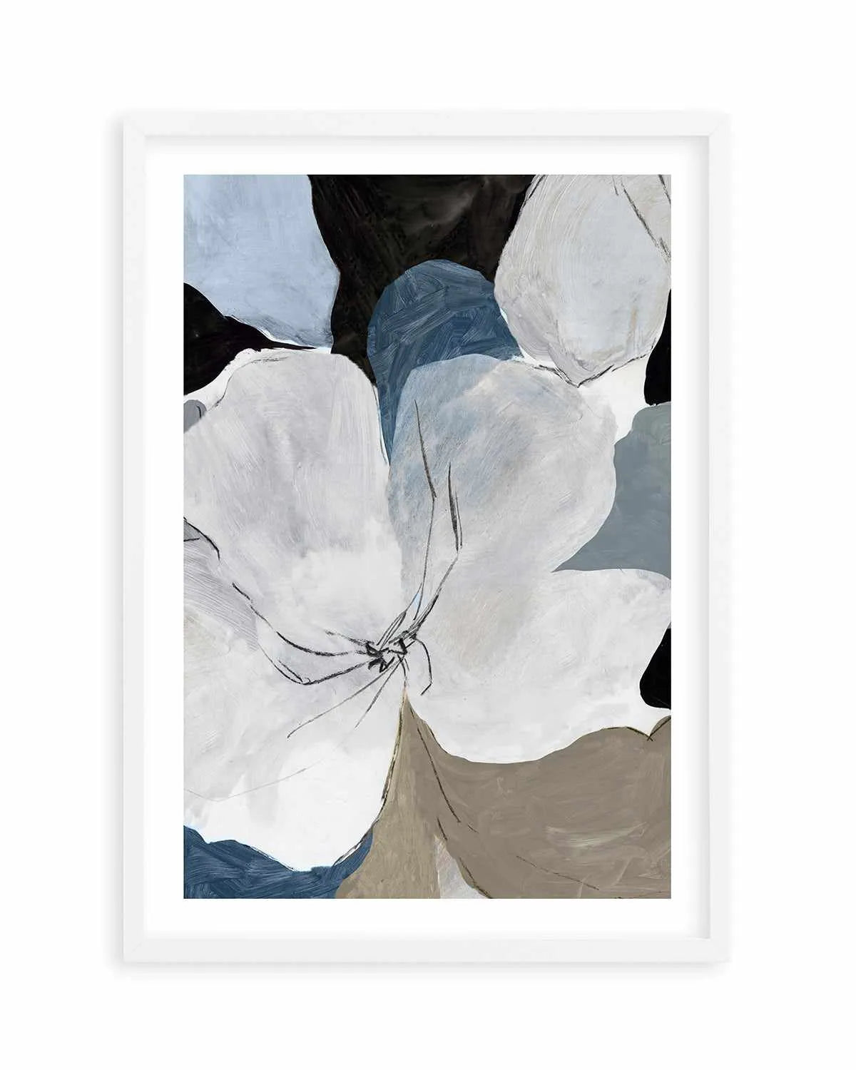 Grey Flowers II Art Print from Olive et Oriel where you can shop wallpaper and artworks online