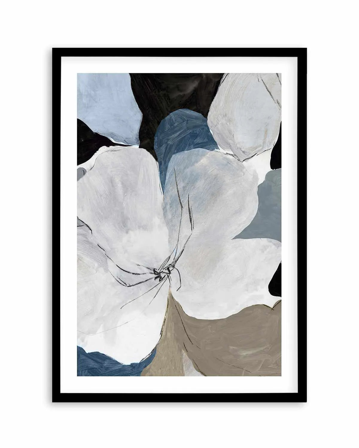 Grey Flowers II Art Print from Olive et Oriel where you can shop wallpaper and artworks online