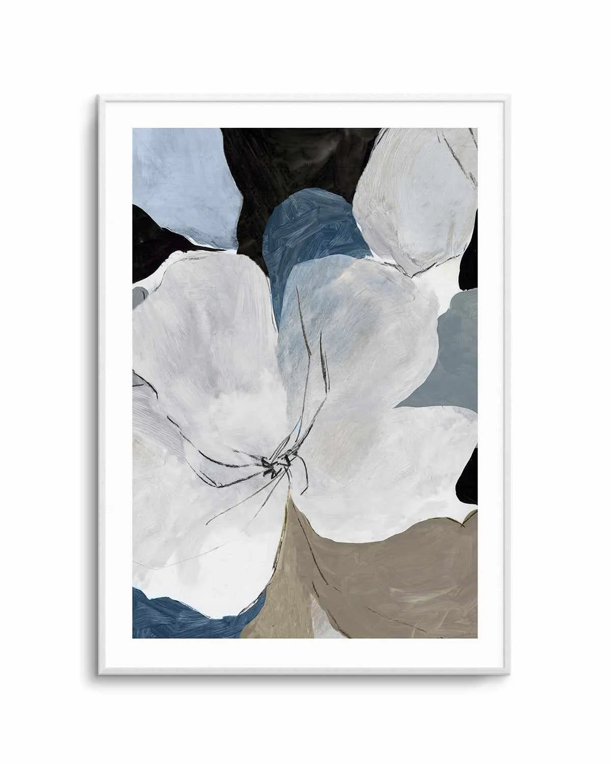 Grey Flowers II Art Print from Olive et Oriel where you can shop wallpaper and artworks online
