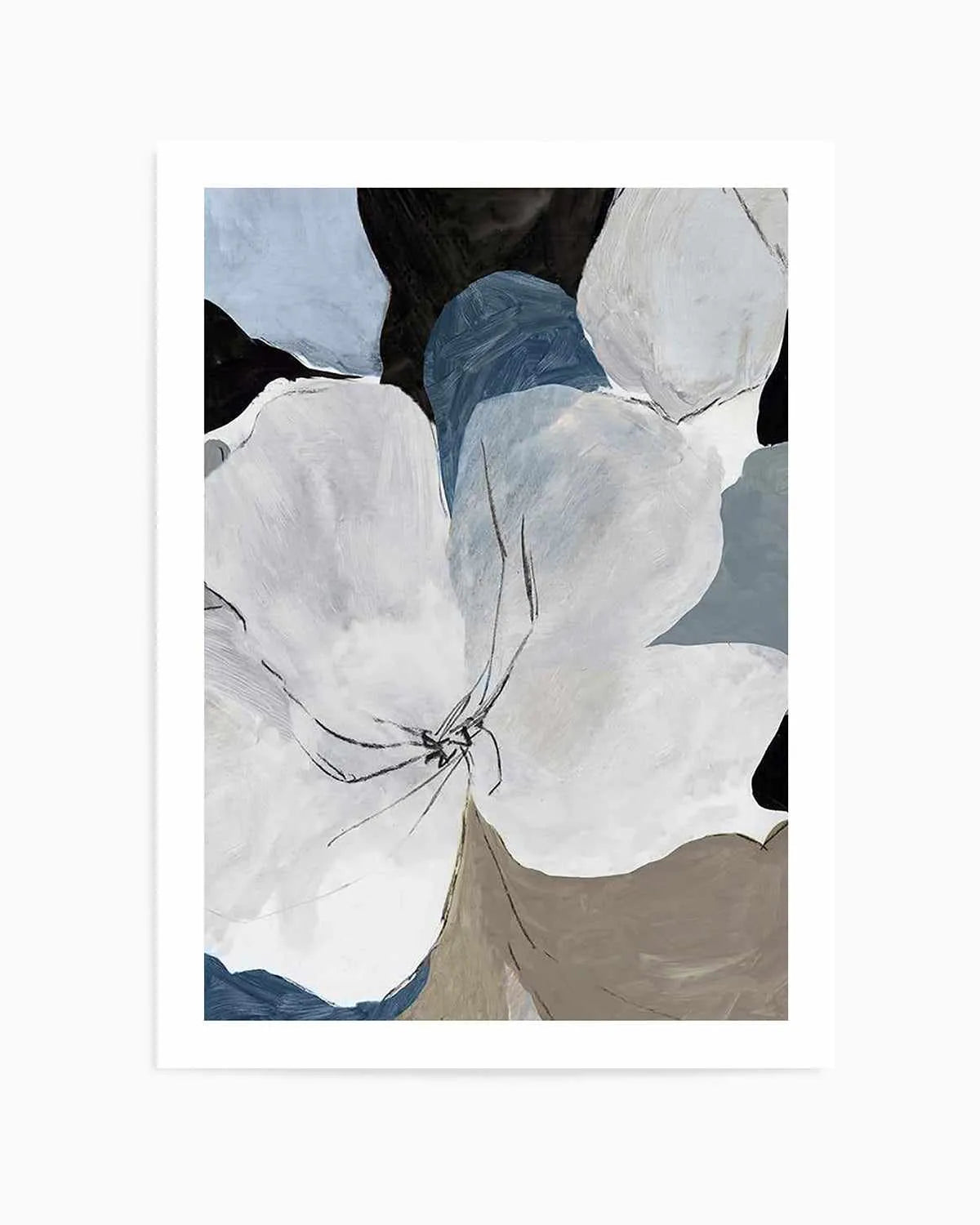 Grey Flowers II Art Print from Olive et Oriel where you can shop wallpaper and artworks online