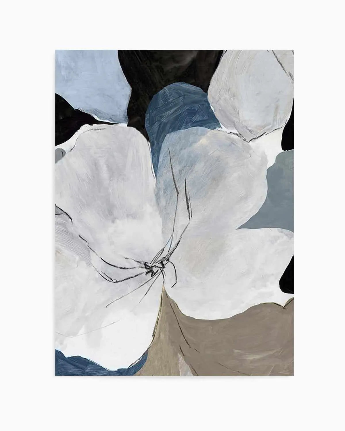 Grey Flowers II Art Print from Olive et Oriel where you can shop wallpaper and artworks online