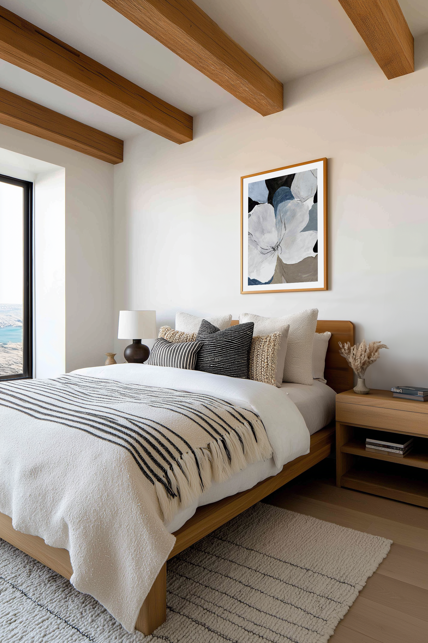 Grey Flowers II Art Print from Olive et Oriel where you can shop wallpaper and artworks online