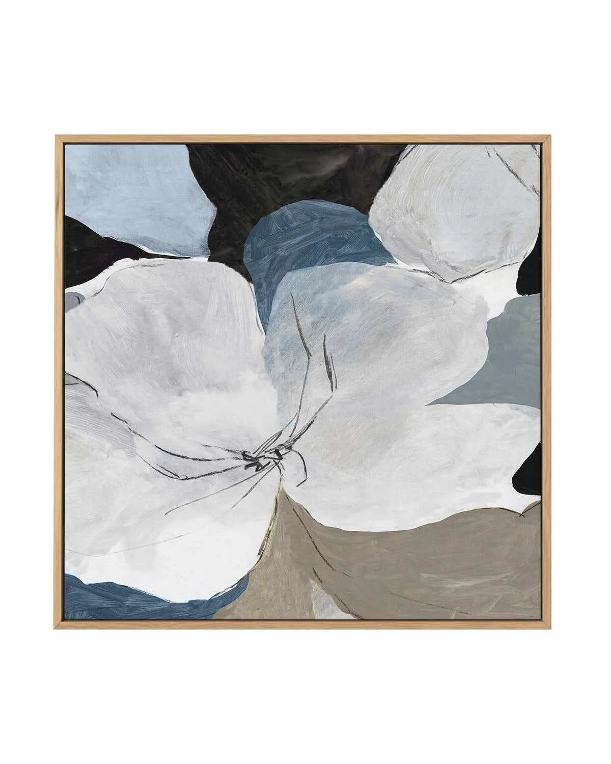 Grey Flowers II SQ | Framed Canvas Art Print from Olive et Oriel where you can shop wallpaper and artworks online