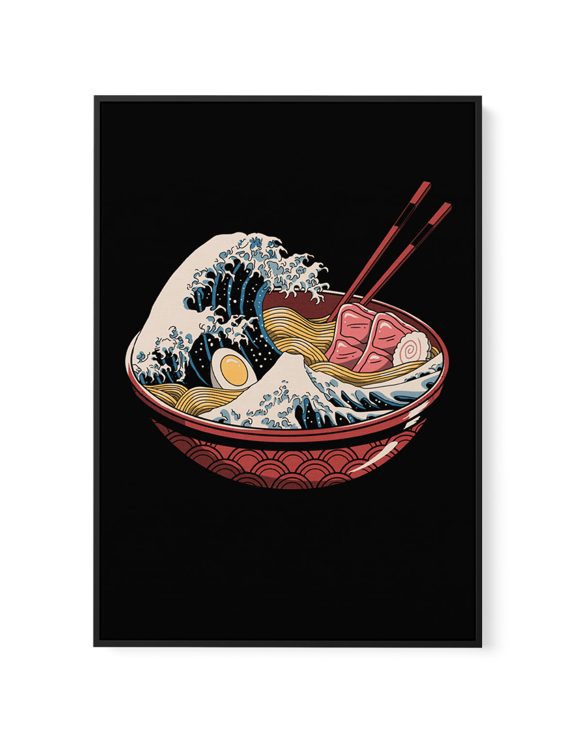 Great Ramen Wave by Vincent Trinidad | Framed Canvas Art Print