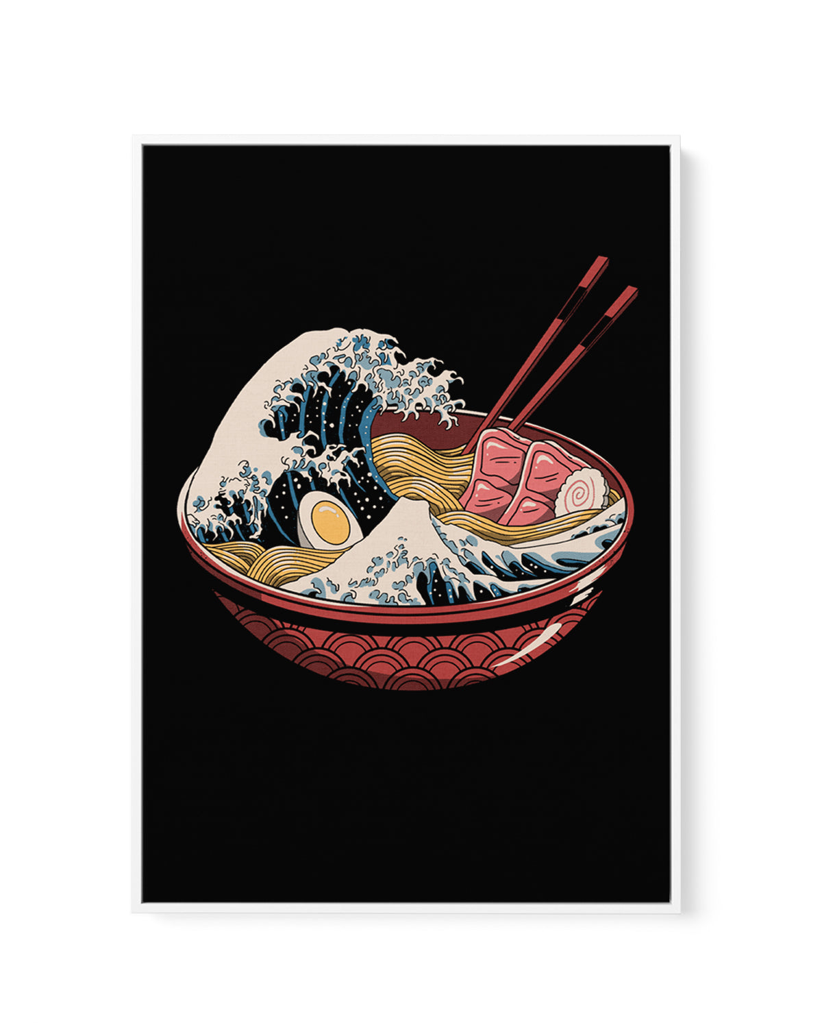 Great Ramen Wave by Vincent Trinidad | Framed Canvas Art Print