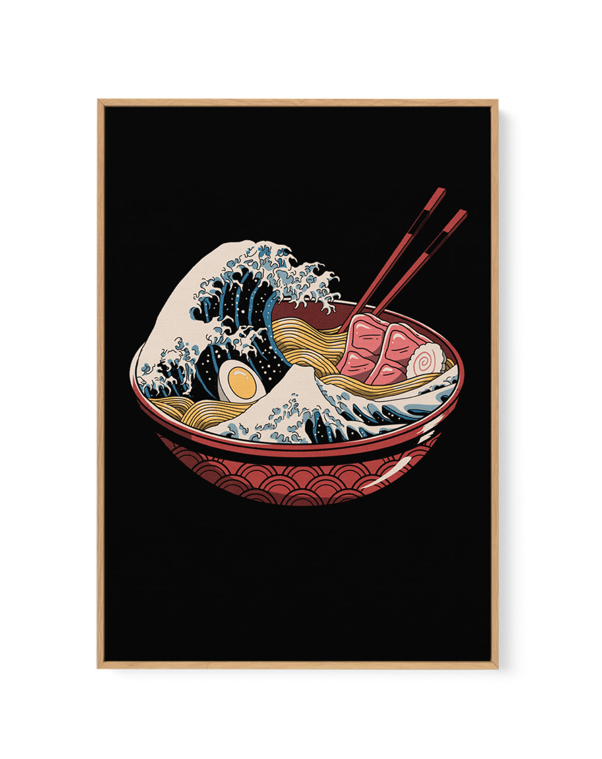 Great Ramen Wave by Vincent Trinidad | Framed Canvas Art Print