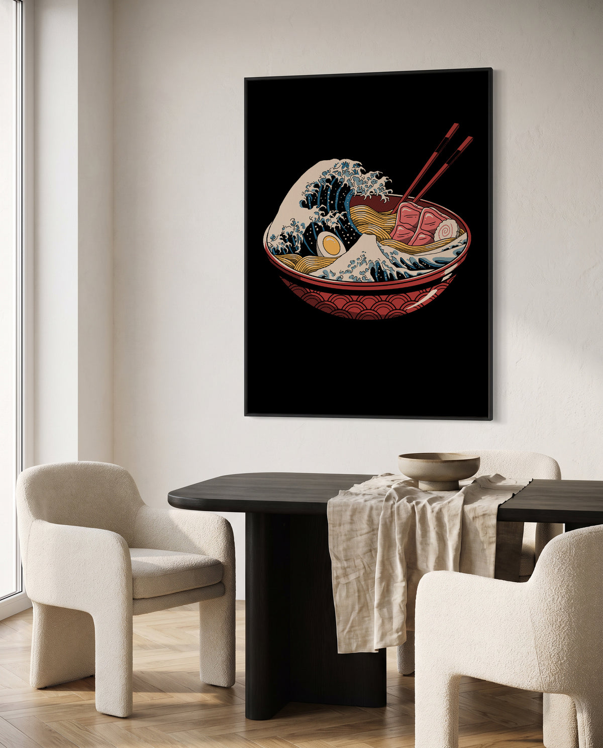 Great Ramen Wave by Vincent Trinidad | Framed Canvas Art Print