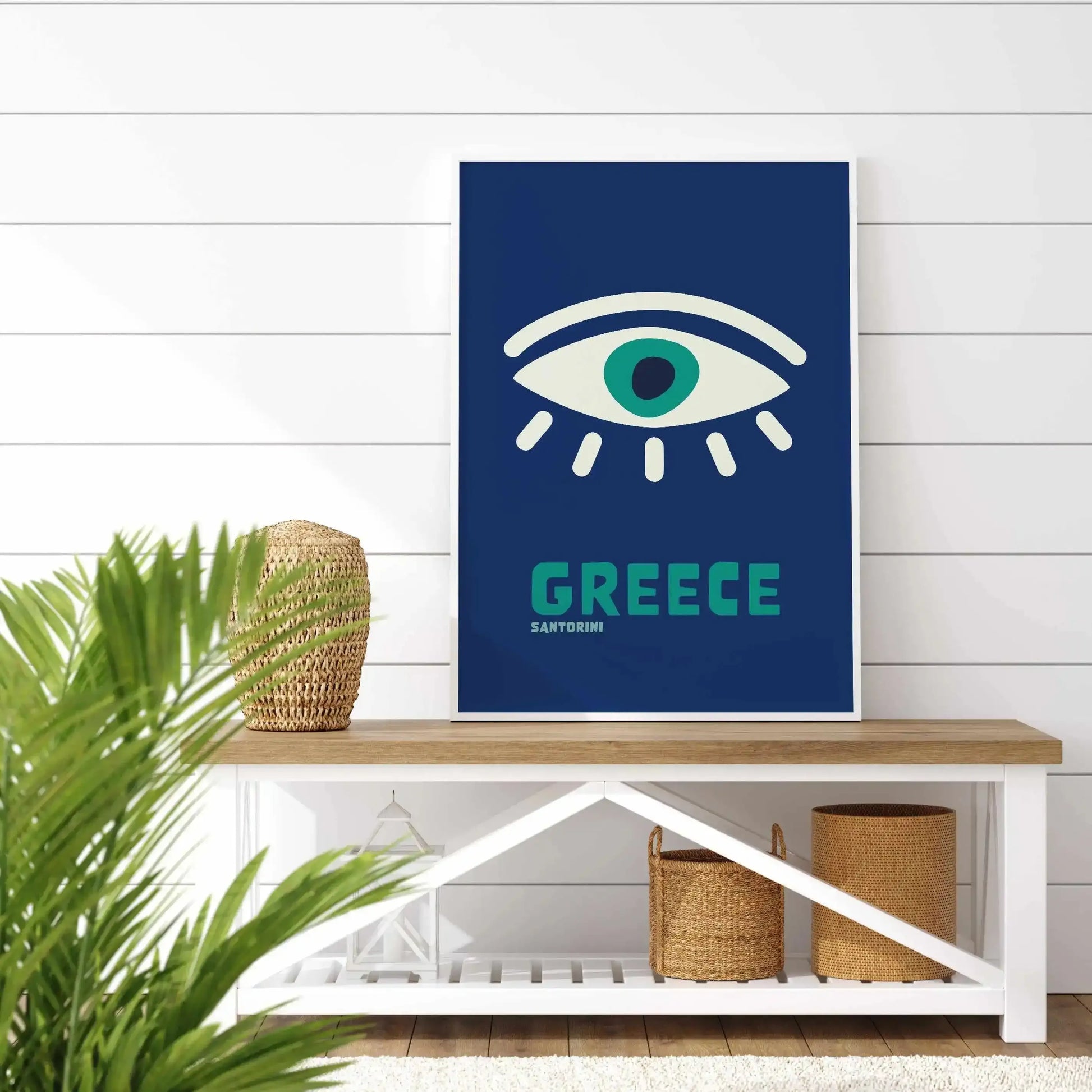 Greece, Santorini Art Print-Shop Greece Wall Art Prints Online with Olive et Oriel - Our collection of Greek Islands art prints offer unique wall art including blue domes of Santorini in Oia, mediterranean sea prints and incredible posters from Milos and other Greece landscape photography - this collection will add mediterranean blue to your home, perfect for updating the walls in coastal, beach house style. There is Greece art on canvas and extra large wall art with fast, free shipping across A