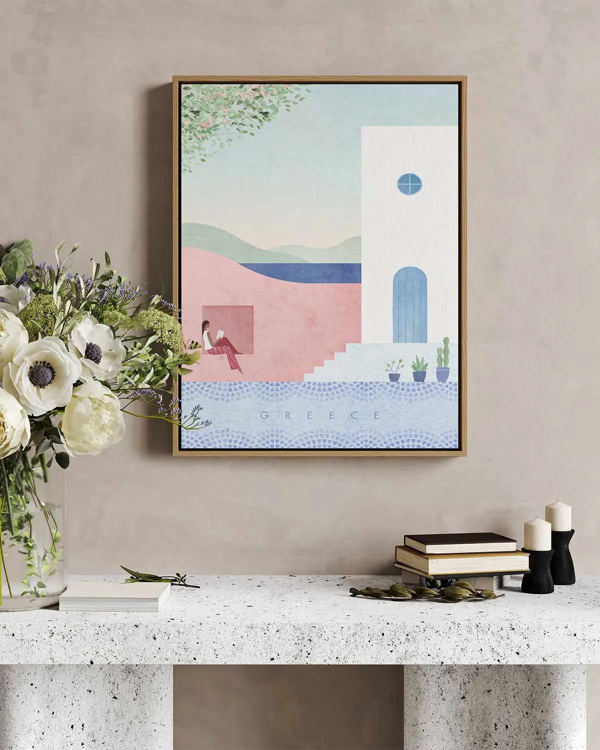 Greece by Henry Rivers | Framed Canvas Art Print from Olive et Oriel where you can shop wallpaper and artworks online