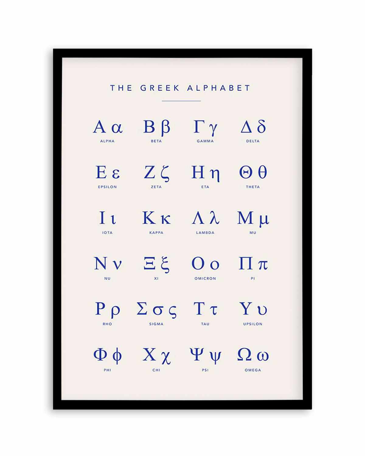 Greek Alphabet Art Print