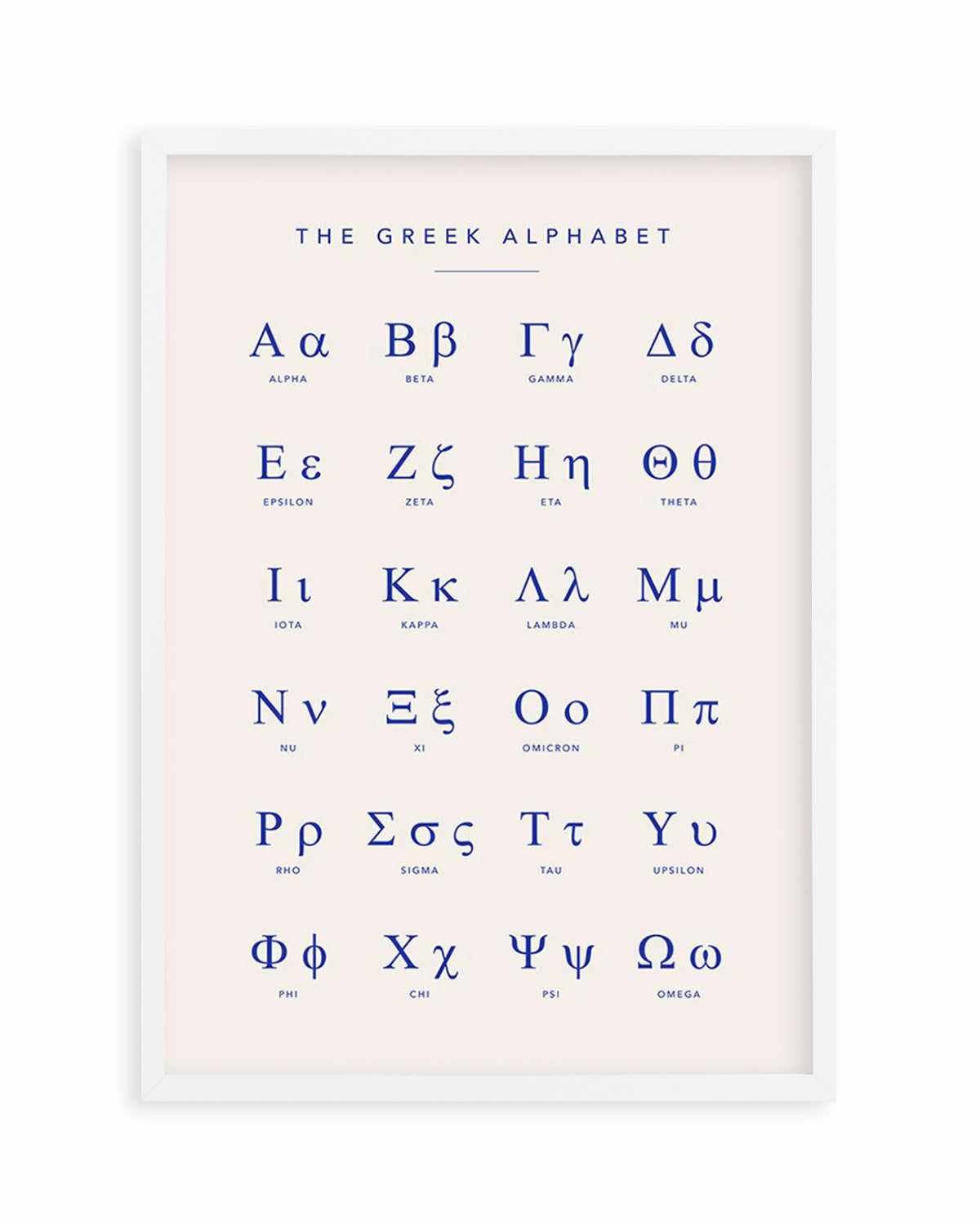 Greek Alphabet Art Print