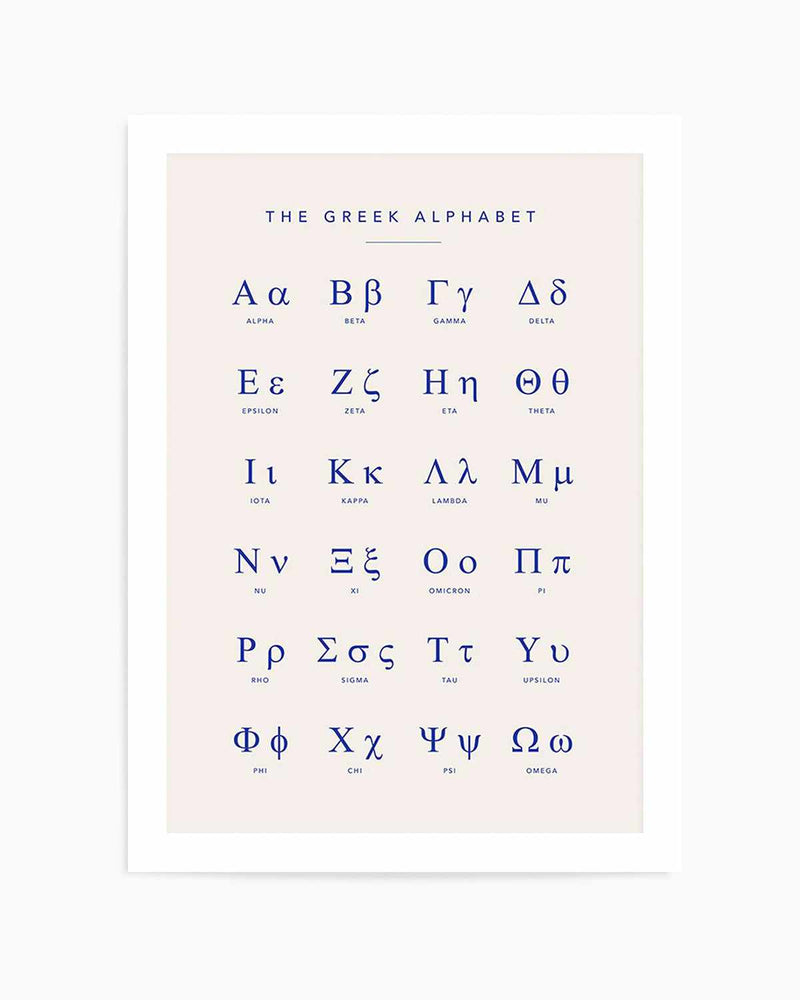 Greek Alphabet Art Print