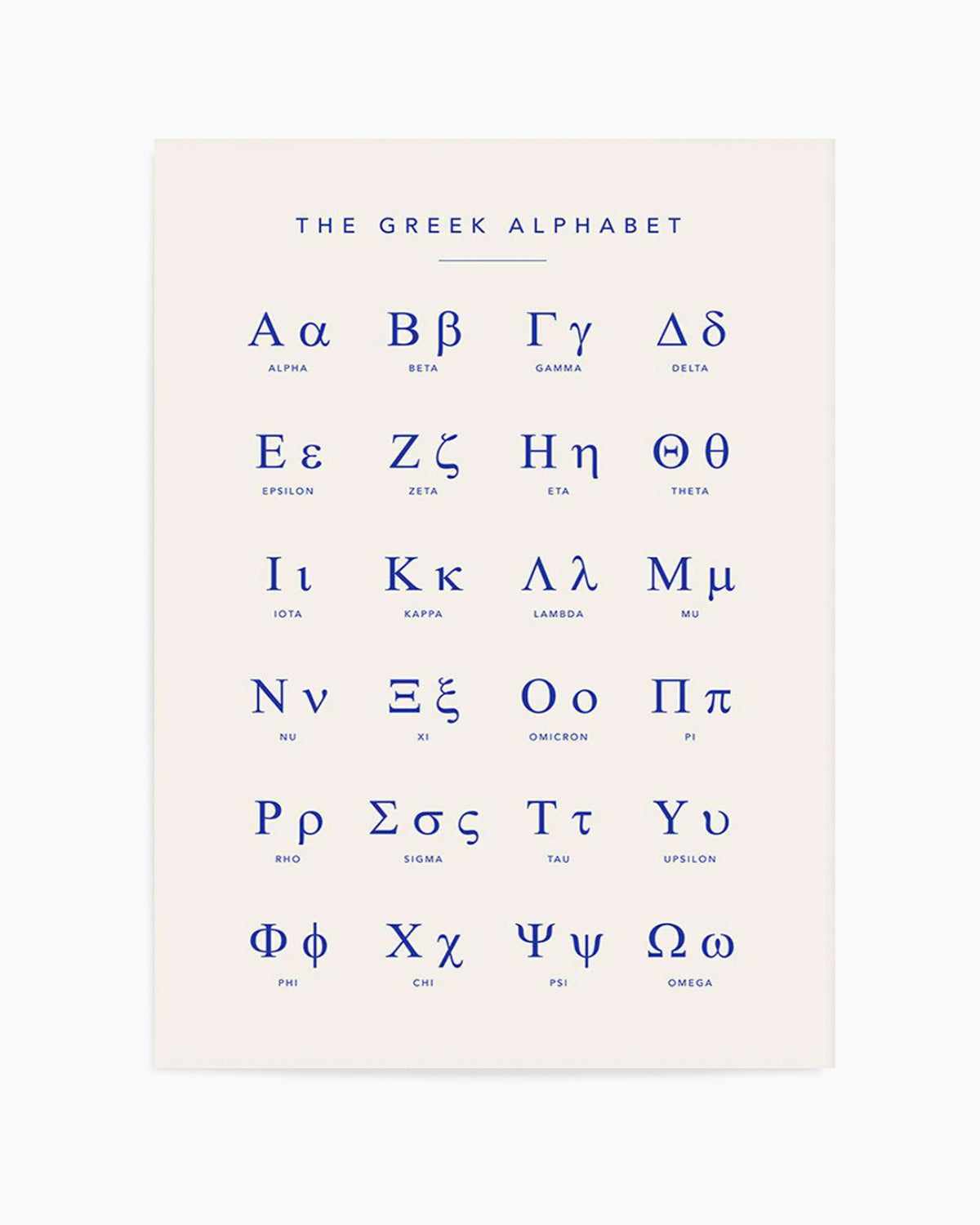 Greek Alphabet Art Print