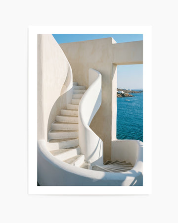 Greek Coastal Steps | Art Print