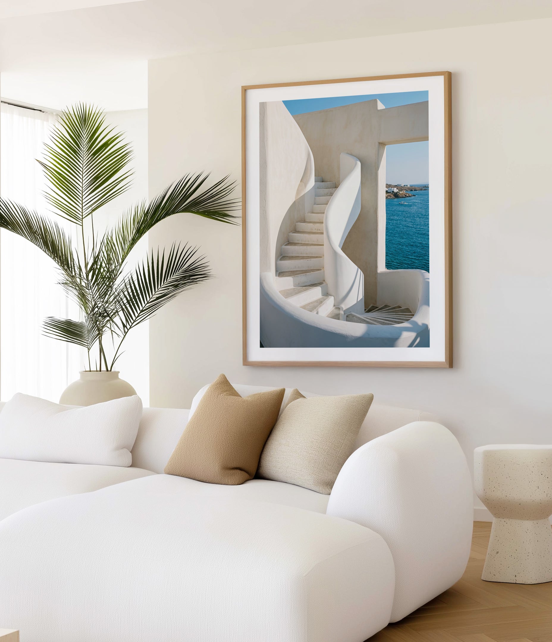 Greek Coastal Steps | Art Print