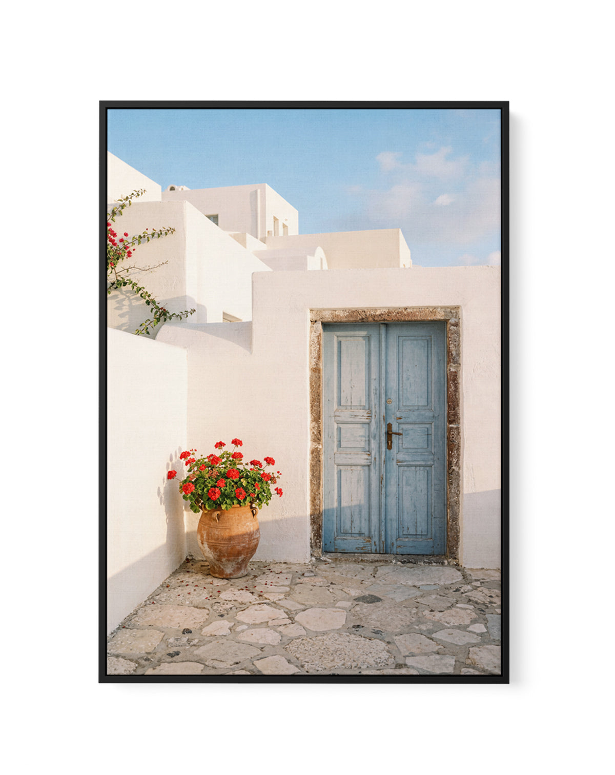 Greek Island Doorway | Framed Canvas Art Print