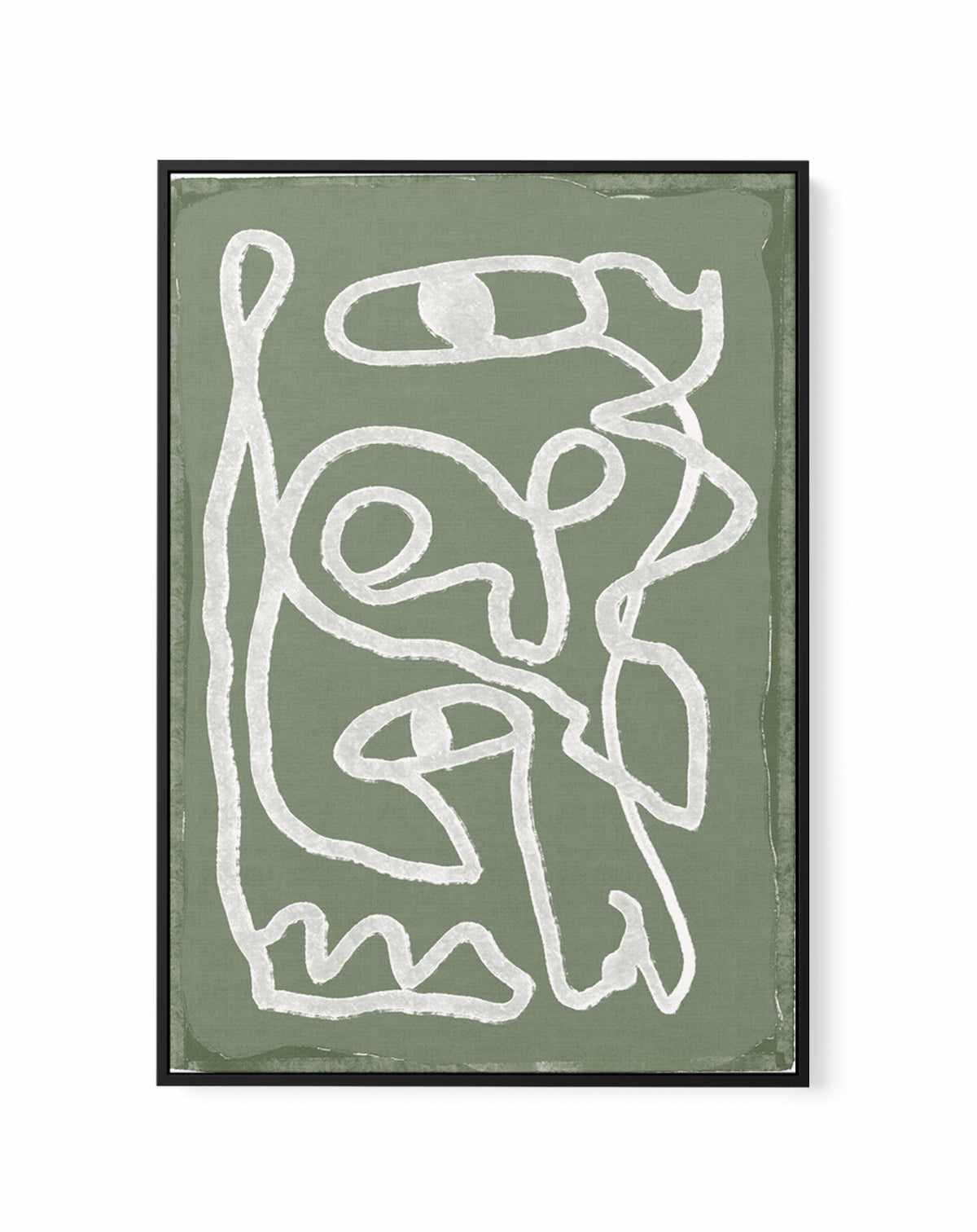 Green Abstract Lines by Sharyn Bursic | Framed Canvas Art Print from Olive et Oriel where you can shop wallpaper and artworks online