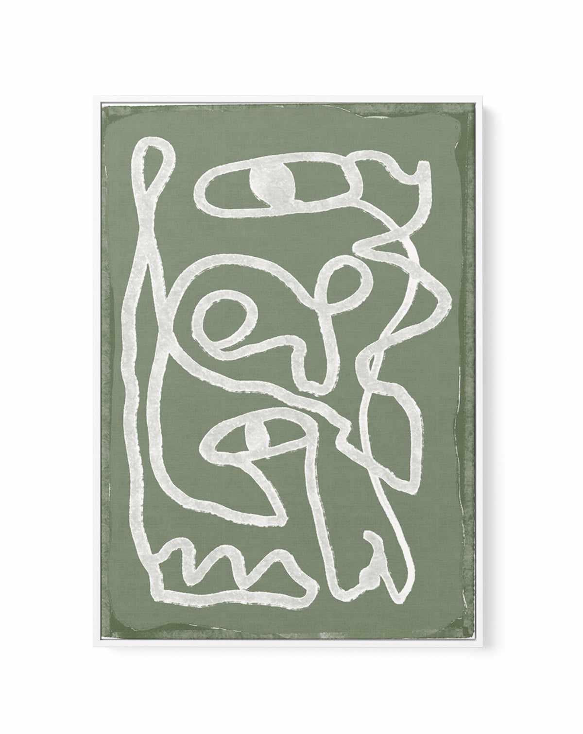 Green Abstract Lines by Sharyn Bursic | Framed Canvas Art Print from Olive et Oriel where you can shop wallpaper and artworks online