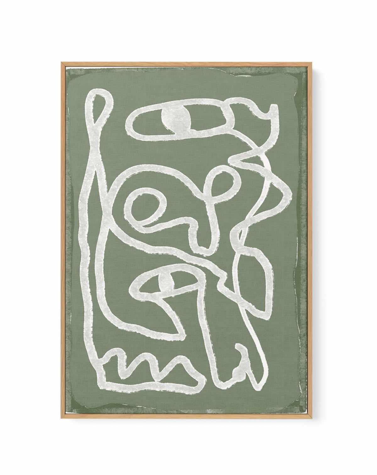 Green Abstract Lines by Sharyn Bursic | Framed Canvas Art Print from Olive et Oriel where you can shop wallpaper and artworks online