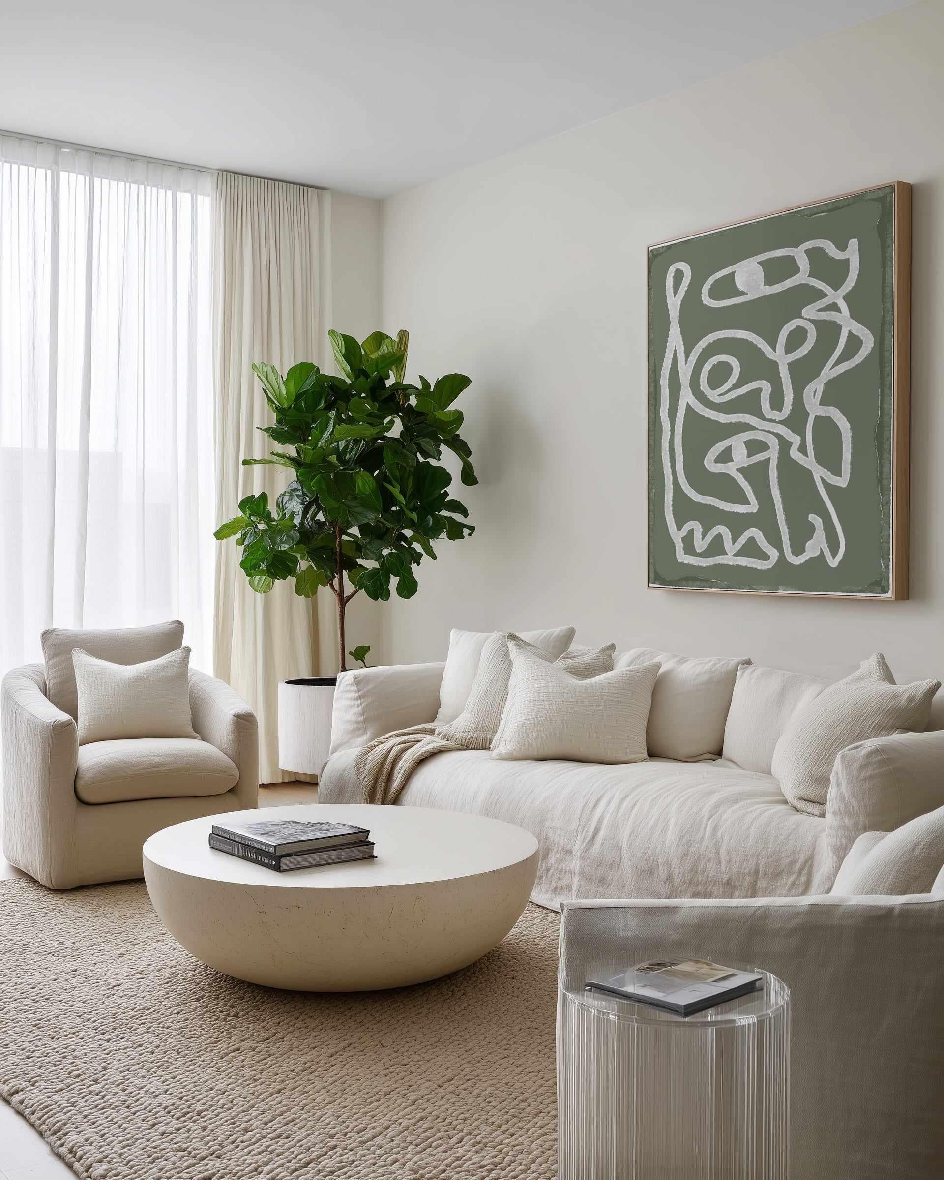 Green Abstract Lines by Sharyn Bursic | Framed Canvas Art Print from Olive et Oriel where you can shop wallpaper and artworks online