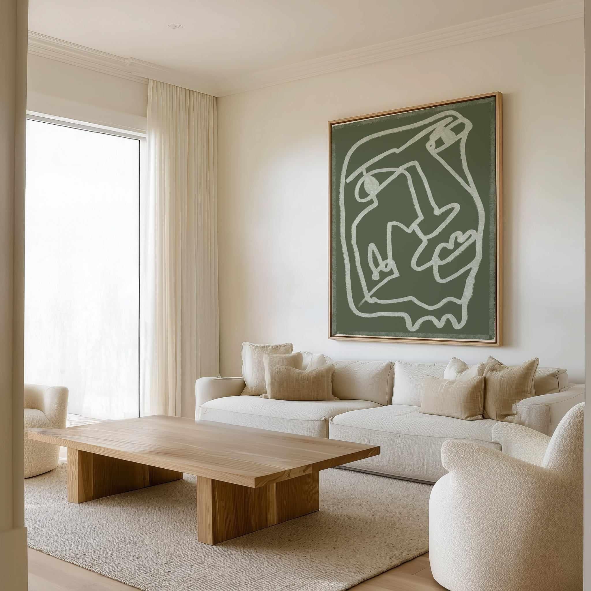 Green Abstract by Sharyn Bursic | Framed Canvas Art Print from Olive et Oriel where you can shop wallpaper and artworks online