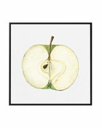Green Apple Half Vintage Poster | Framed Canvas Art Print