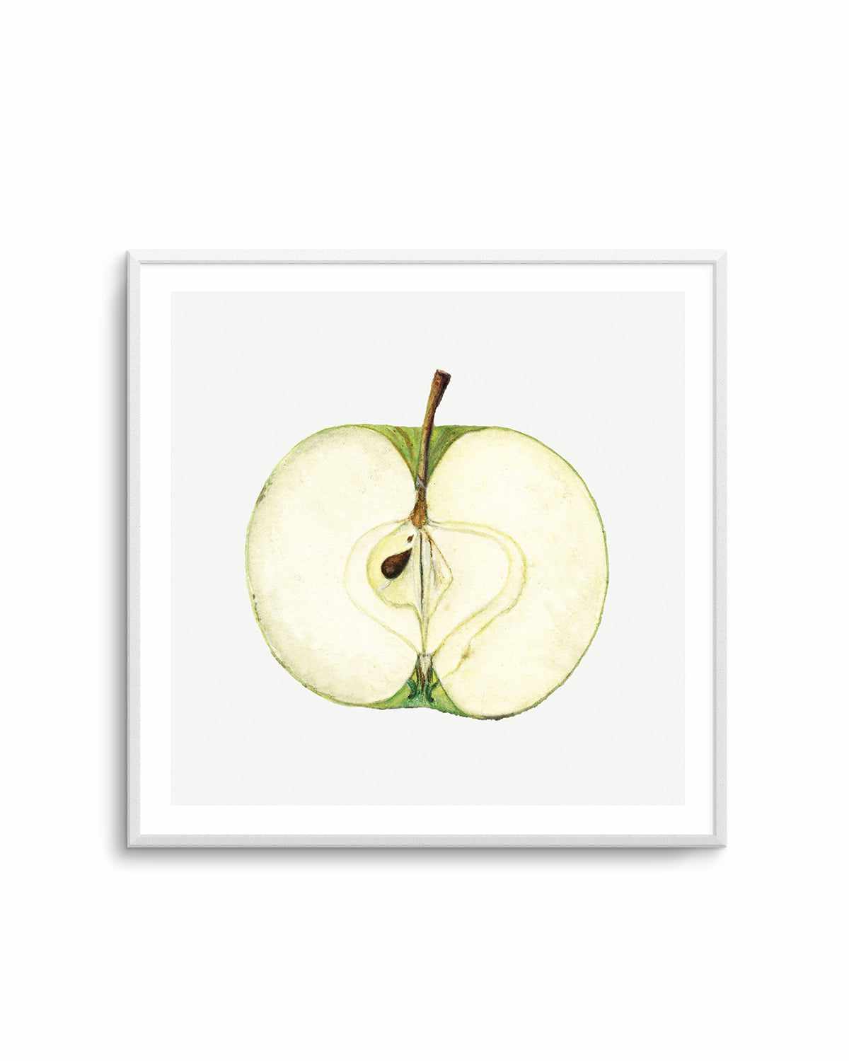 Green Apple Half Vintage Poster Art Print