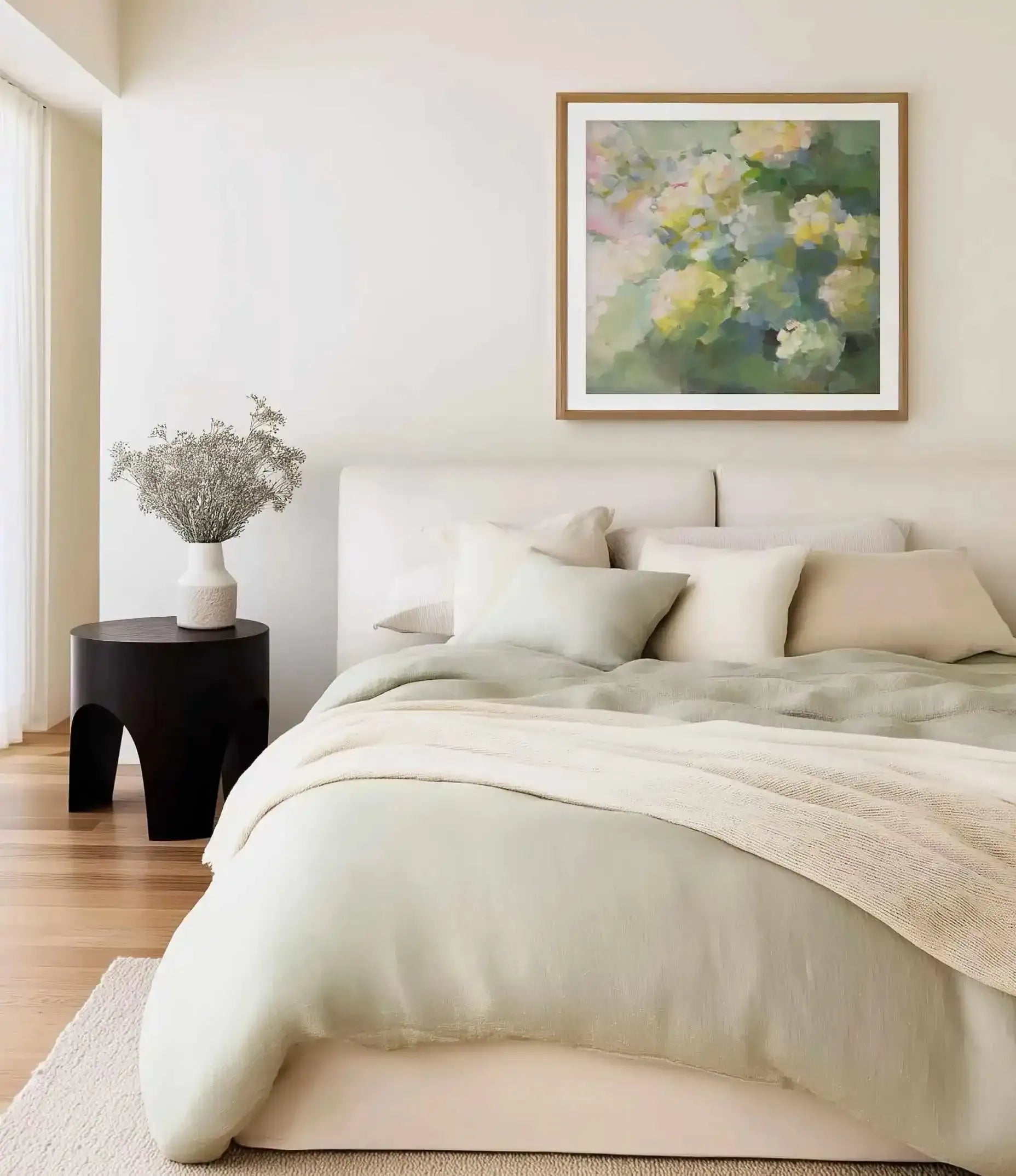 Green Floral Bouquet by Jenny Westenhofer Square Art Print from Olive et Oriel where you can shop wallpaper and artworks online