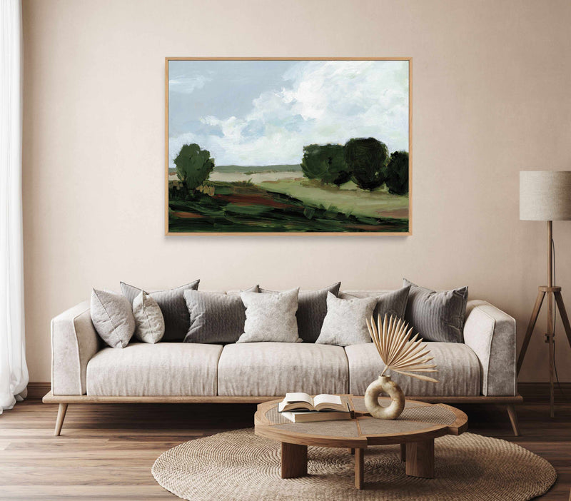 Green Grove | Framed Canvas Art Print from Olive et Oriel where you can shop wallpaper and artworks online