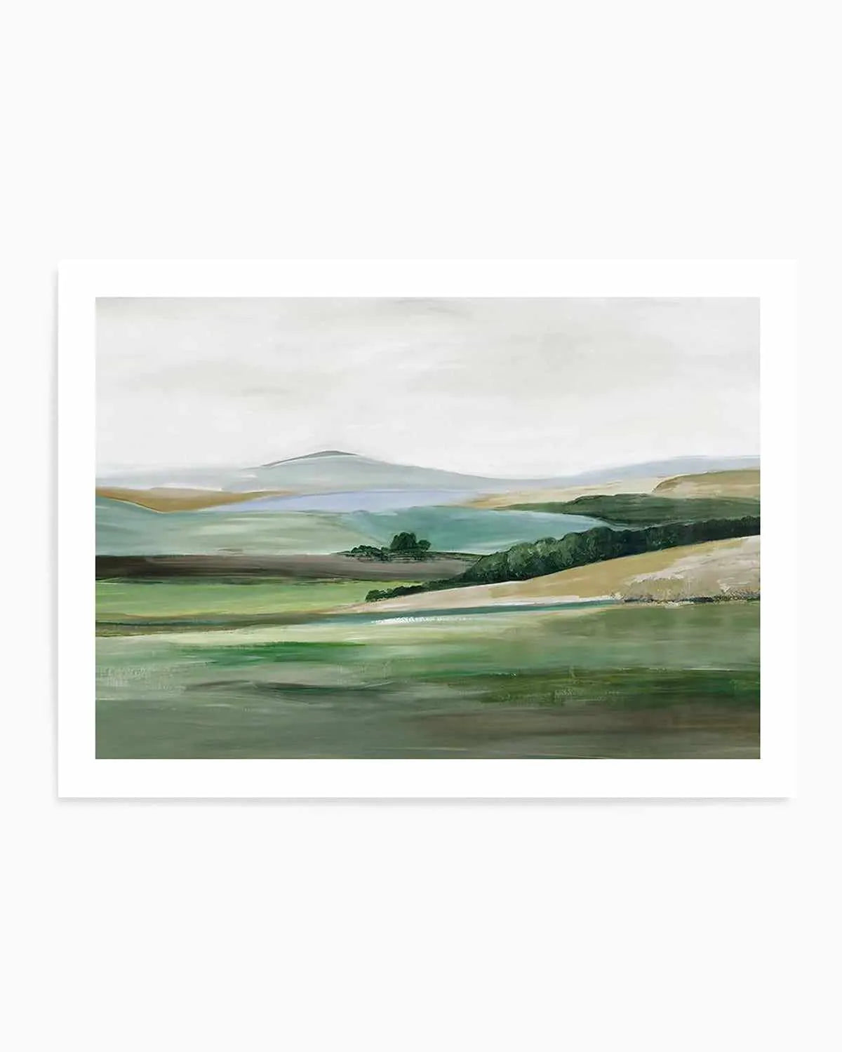 Green Hillside Horizon Art Print from Olive et Oriel where you can shop wallpaper and artworks online