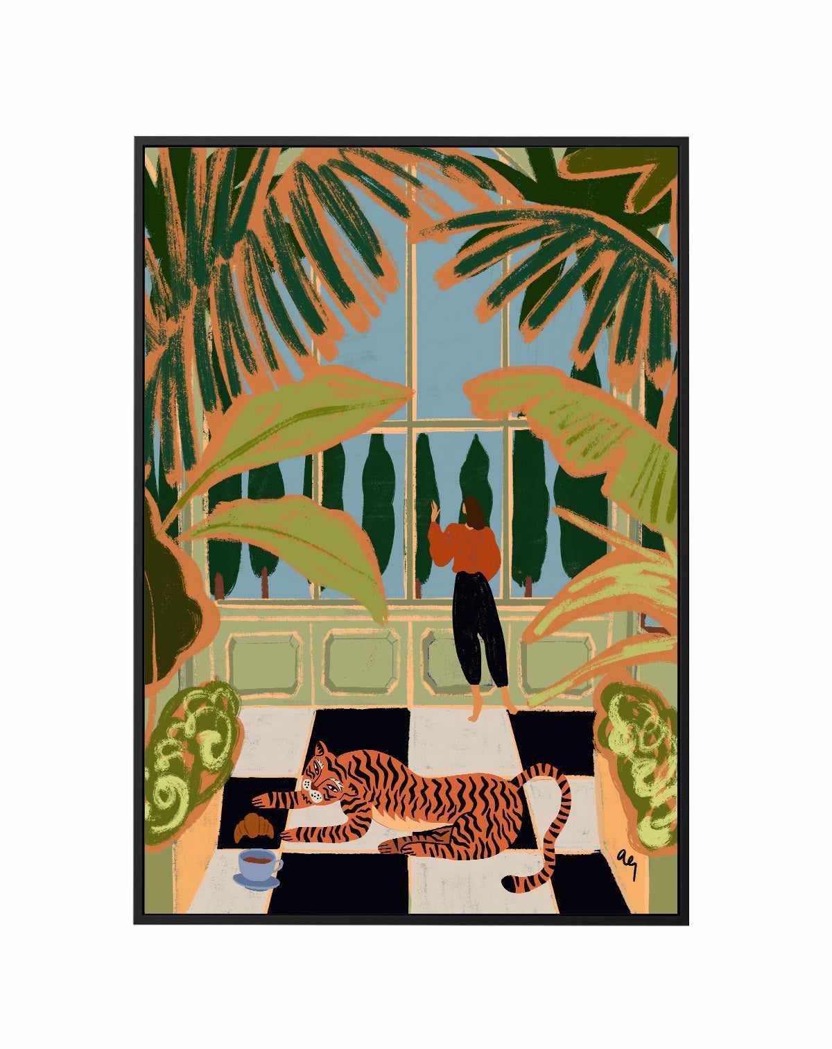 Green House by Arty Guava | Framed Canvas Art Print from Olive et Oriel where you can shop wallpaper and artworks online