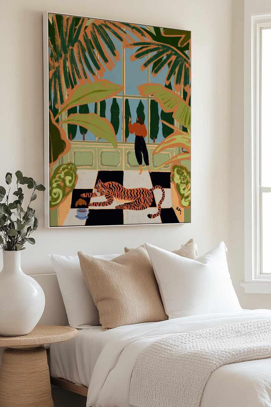 Green House by Arty Guava | Framed Canvas Art Print from Olive et Oriel where you can shop wallpaper and artworks online