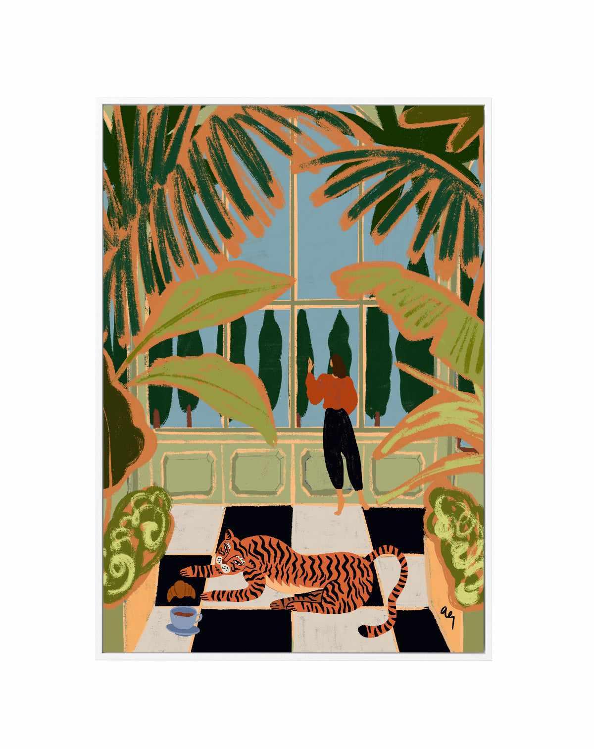Green House by Arty Guava | Framed Canvas Art Print from Olive et Oriel where you can shop wallpaper and artworks online