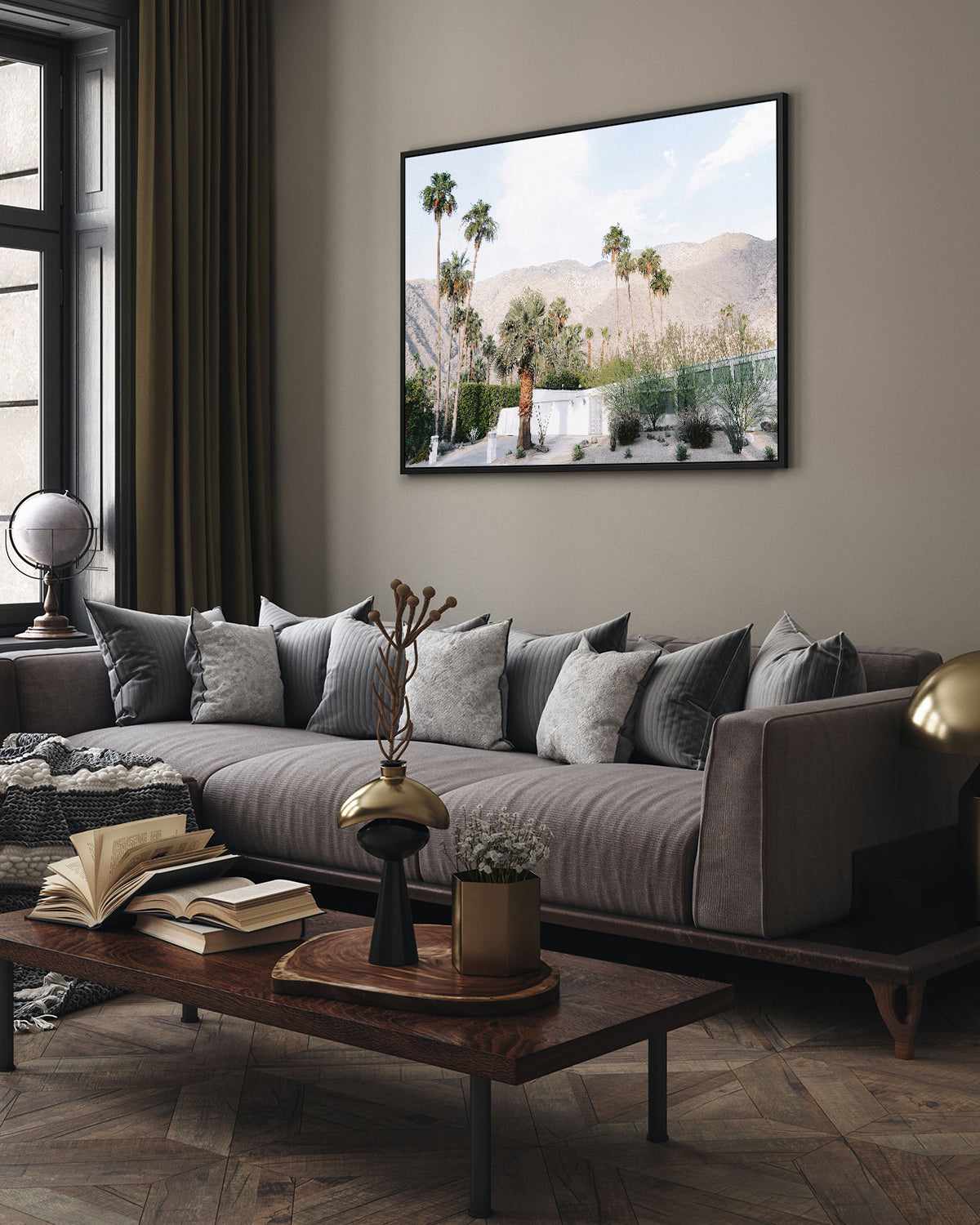 Green House Palm Springs | Framed Canvas Art Print