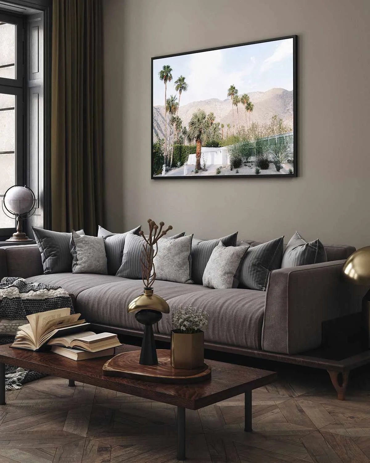 Green House Palm Springs | Framed Canvas Art Print from Olive et Oriel where you can shop wallpaper and artworks online